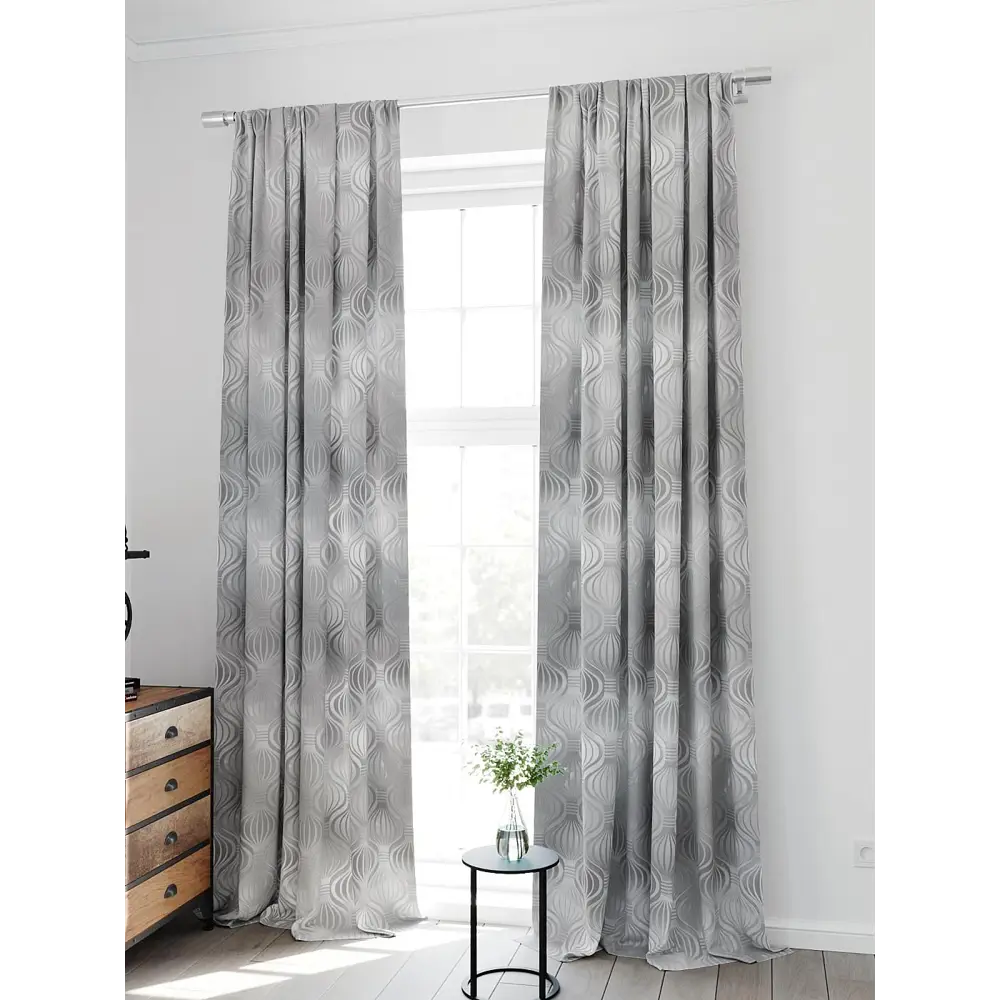 Фото 2 Комплект штор на шторной ленте Comfy Way Филсионс 150x300 см цвет светло-серый Фото 2 Комплект штор на шторной ленте Comfy Way Филсионс 150x300 см цвет светло-серый