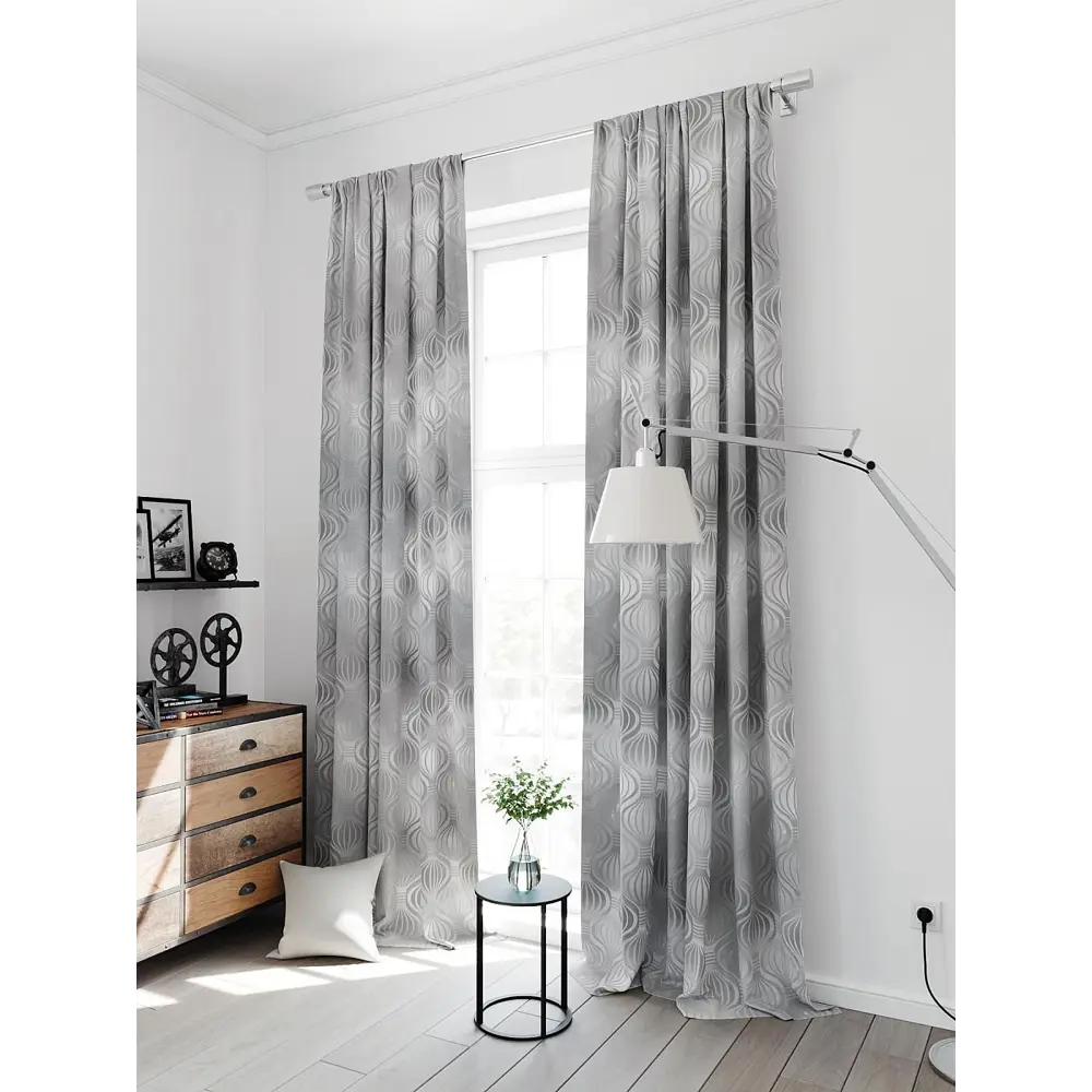 Фото 3 Комплект штор на шторной ленте Comfy Way Филсионс 150x300 см цвет светло-серый Фото 3 Комплект штор на шторной ленте Comfy Way Филсионс 150x300 см цвет светло-серый