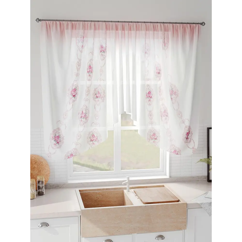 Фото 5 Тюль на шторной ленте Comfy Way Гентролс 300x130 см цвет белый Фото 5 Тюль на шторной ленте Comfy Way Гентролс 300x130 см цвет белый