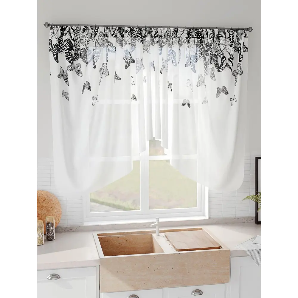 Фото 5 Тюль на шторной ленте Comfy Way Бангвис 300x130 см цвет белый Фото 5 Тюль на шторной ленте Comfy Way Бангвис 300x130 см цвет белый