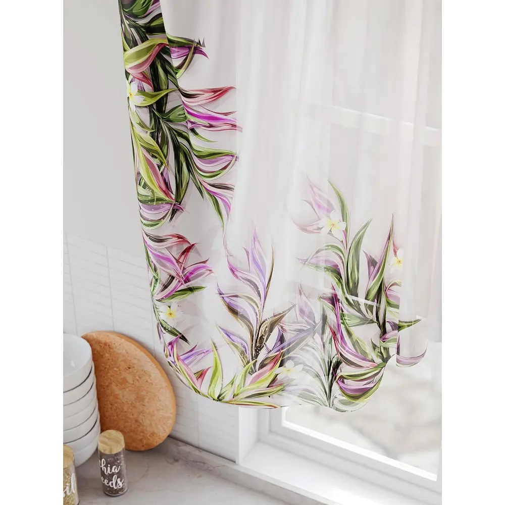 Фото 4 Тюль на шторной ленте Comfy Way Шенрилот 300x130 см цвет бежевый