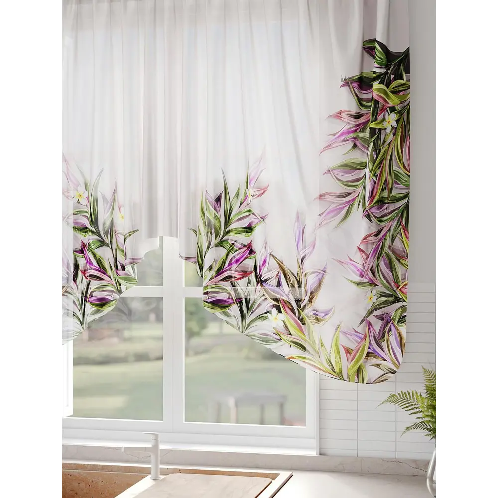 Фото 7 Тюль на шторной ленте Comfy Way Шенрилот 300x130 см цвет бежевый