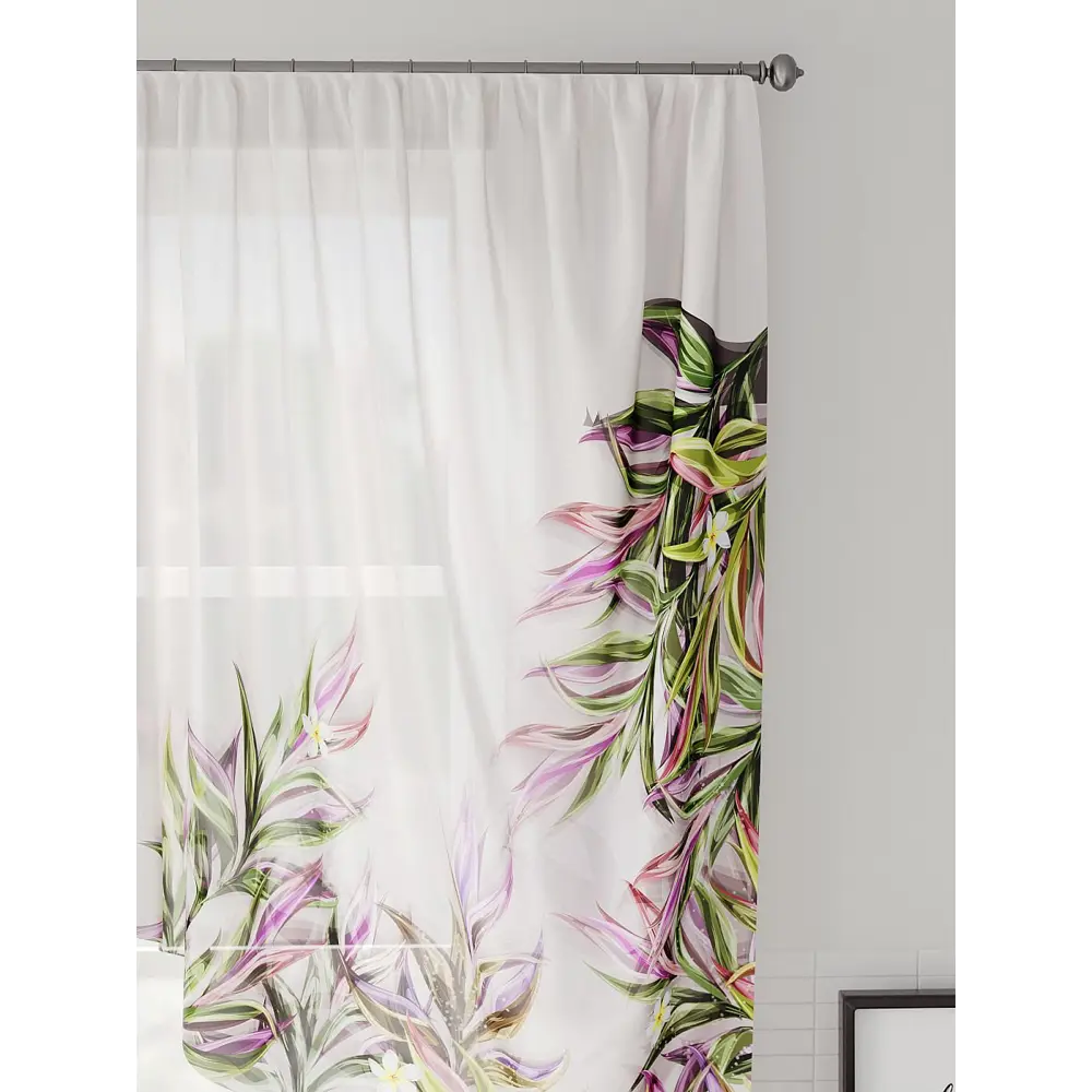 Фото 3 Тюль на шторной ленте Comfy Way Шенрилот 300x130 см цвет бежевый