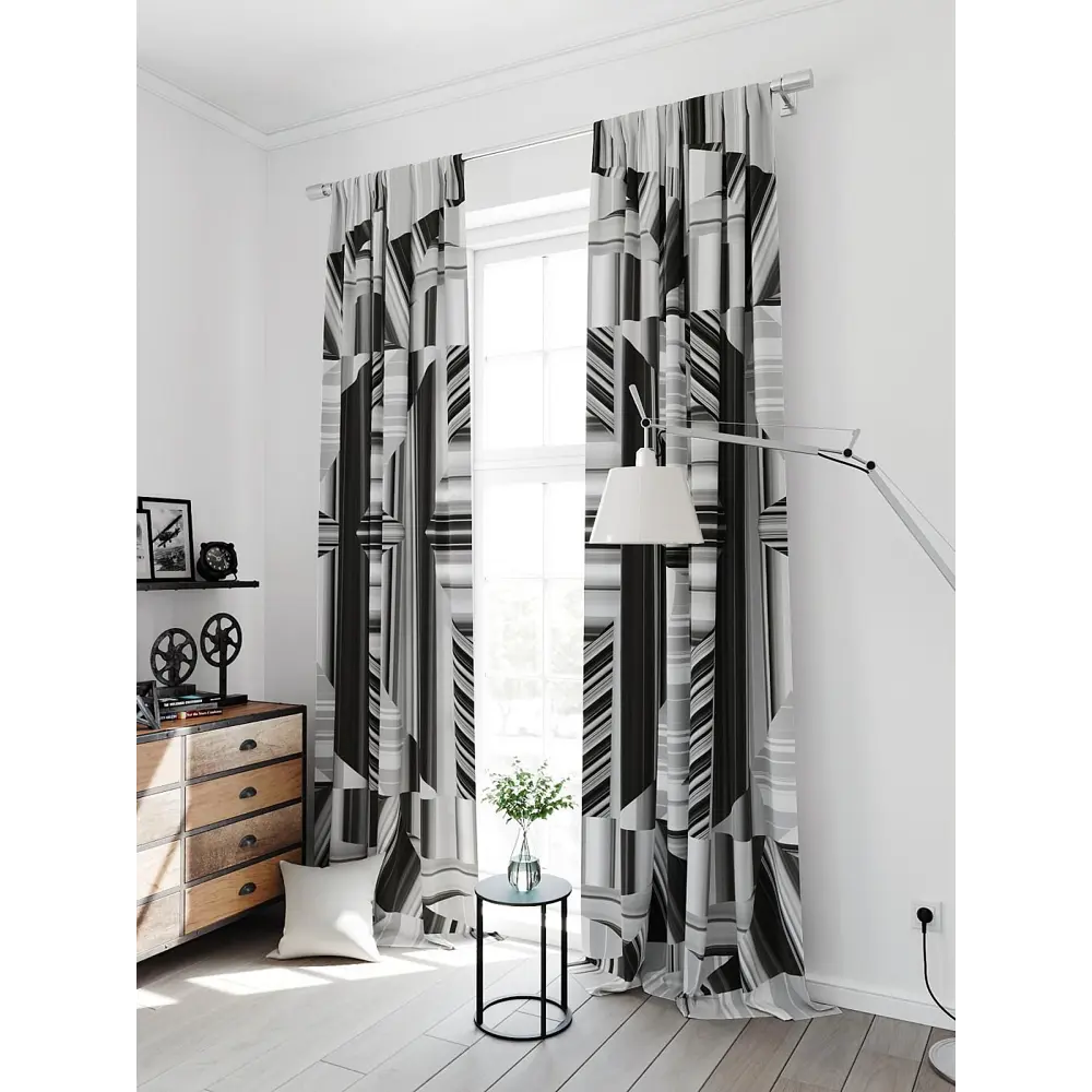 Фото 3 Комплект штор на шторной ленте Comfy Way Фанеролт 150x300 см цвет серый Фото 3 Комплект штор на шторной ленте Comfy Way Фанеролт 150x300 см цвет серый