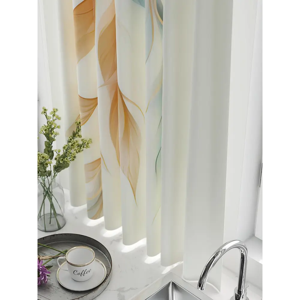 Фото 3 Комплект штор на шторной ленте Comfy Way Линомик - 68 150x170 см цвет бежевый Фото 3 Комплект штор на шторной ленте Comfy Way Линомик - 68 150x170 см цвет бежевый
