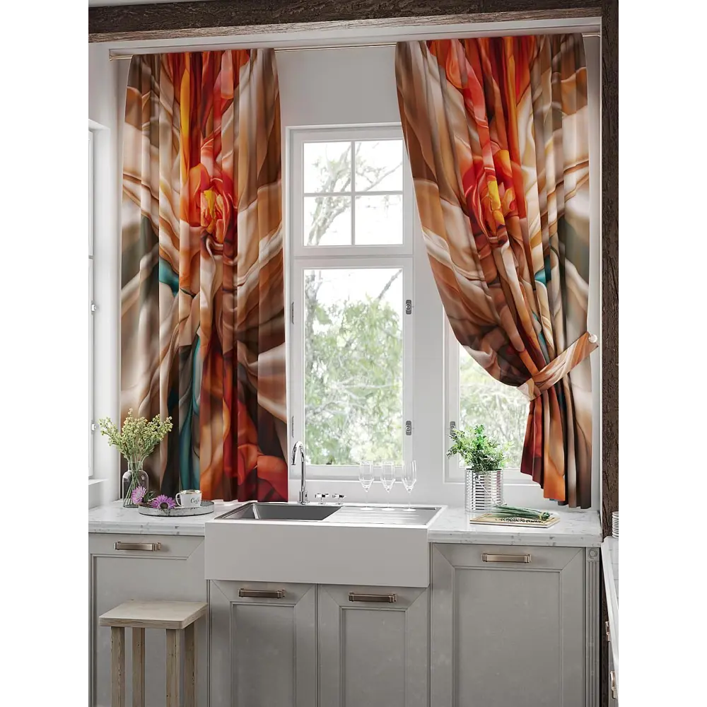 Фото 2 Комплект штор на шторной ленте Comfy Way Линомик - 60 150x170 см цвет бежевый Фото 2 Комплект штор на шторной ленте Comfy Way Линомик - 60 150x170 см цвет бежевый