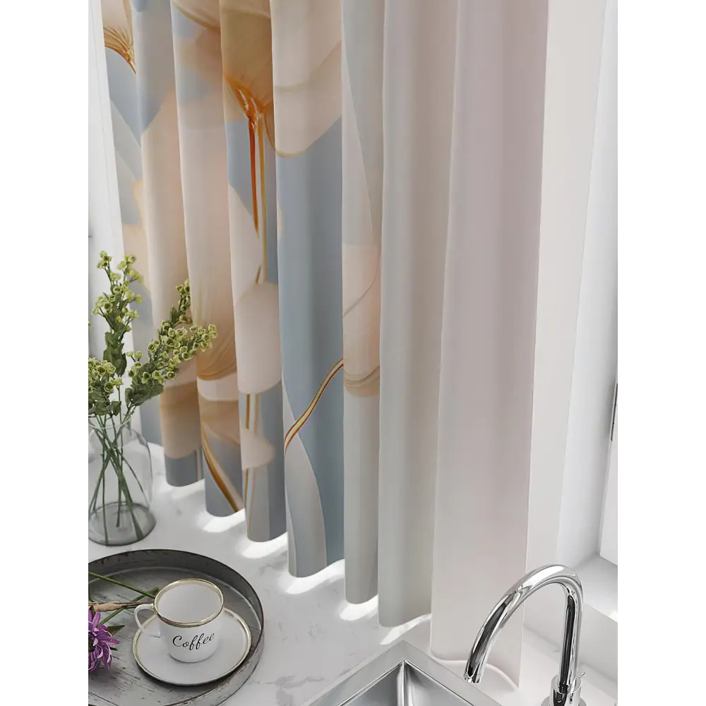 Фото 3 Комплект штор на шторной ленте Comfy Way Линомик - 65 150x170 см цвет бежевый Фото 3 Комплект штор на шторной ленте Comfy Way Линомик - 65 150x170 см цвет бежевый