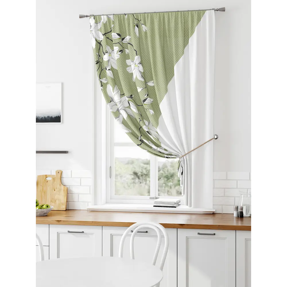 Фото Штора на ленте Comfy Way Лимират габардин 150x160 см цвет зеленый CW935062