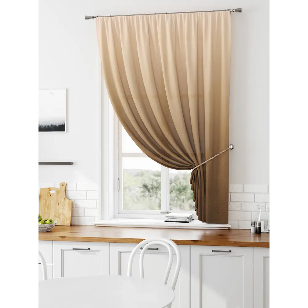 Фото Штора на ленте Comfy Way Лимират габардин 150x160 см цвет коричневый CW935068