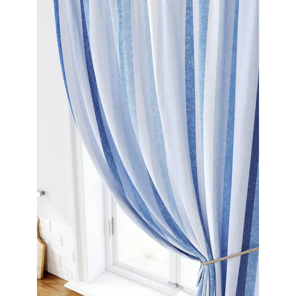 Фото 3 Штора на ленте Comfy Way Лимират габардин 150x160 см цвет синий CW935176