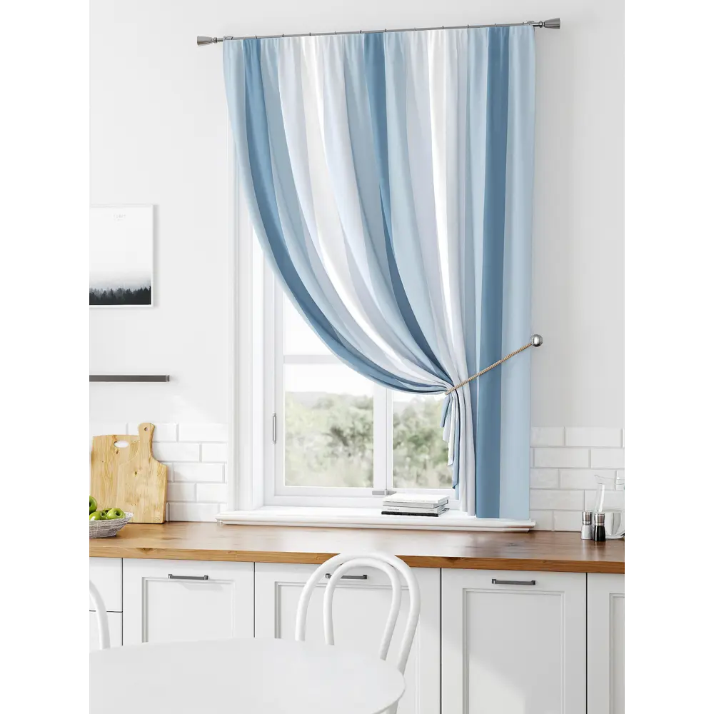 Фото Штора на ленте Comfy Way Лимират габардин 150x160 см цвет синий CW935182