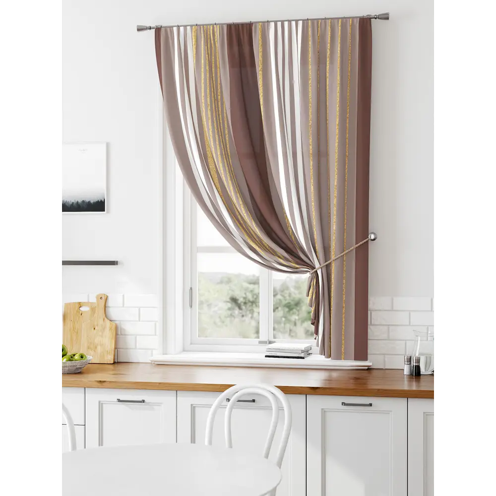 Фото Штора на ленте Comfy Way Лимират габардин 150x160 см цвет коричневый CW935011