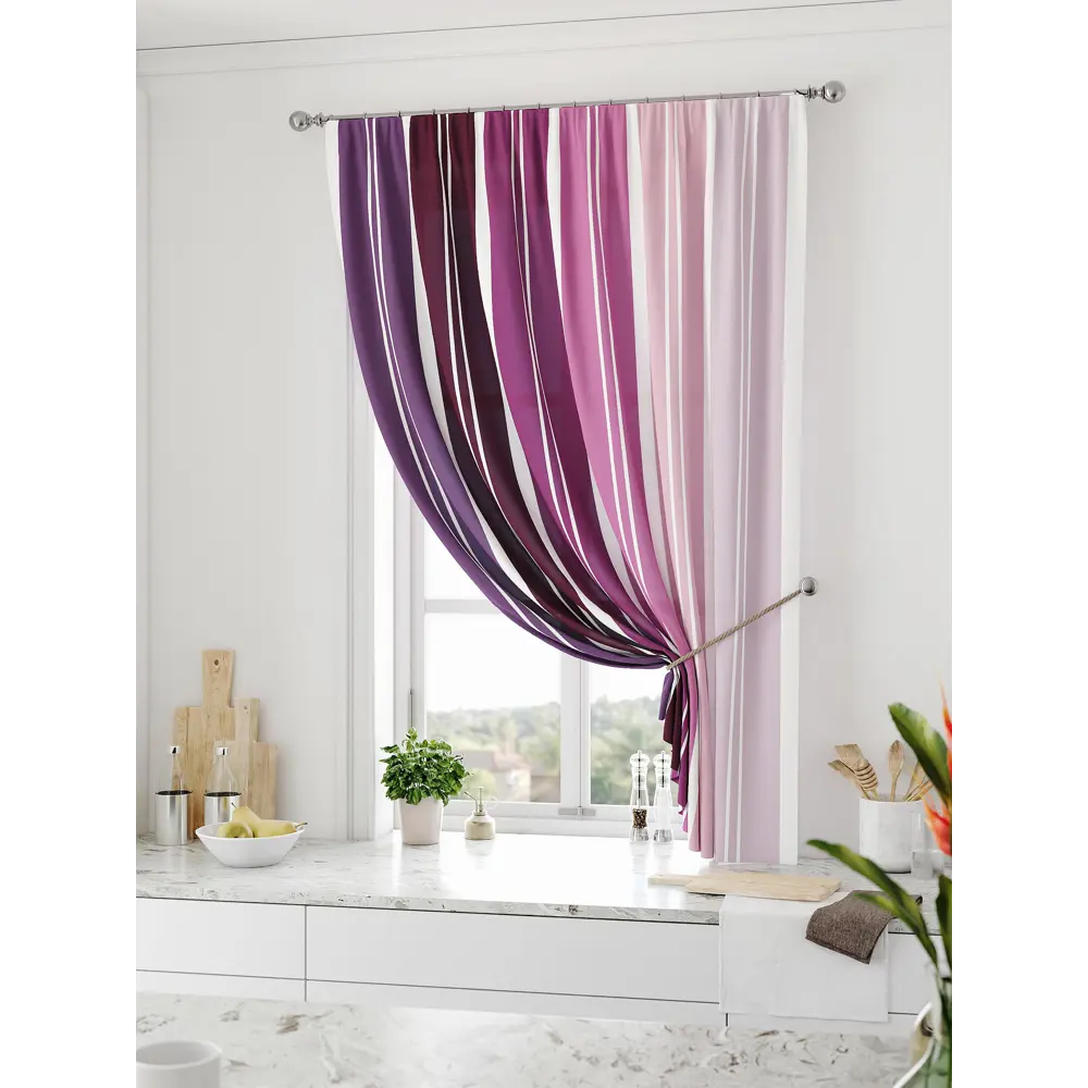 Фото Штора на ленте Comfy Way Ролтин габардин 150x170 см цвет розовый CW936090