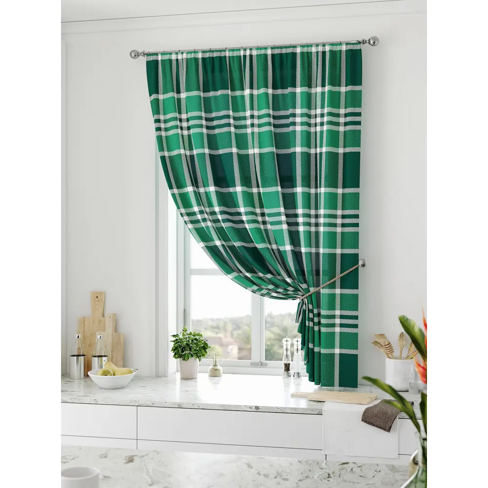 Фото Штора на ленте Comfy Way Ролтин габардин 150x170 см цвет зеленый CW936096