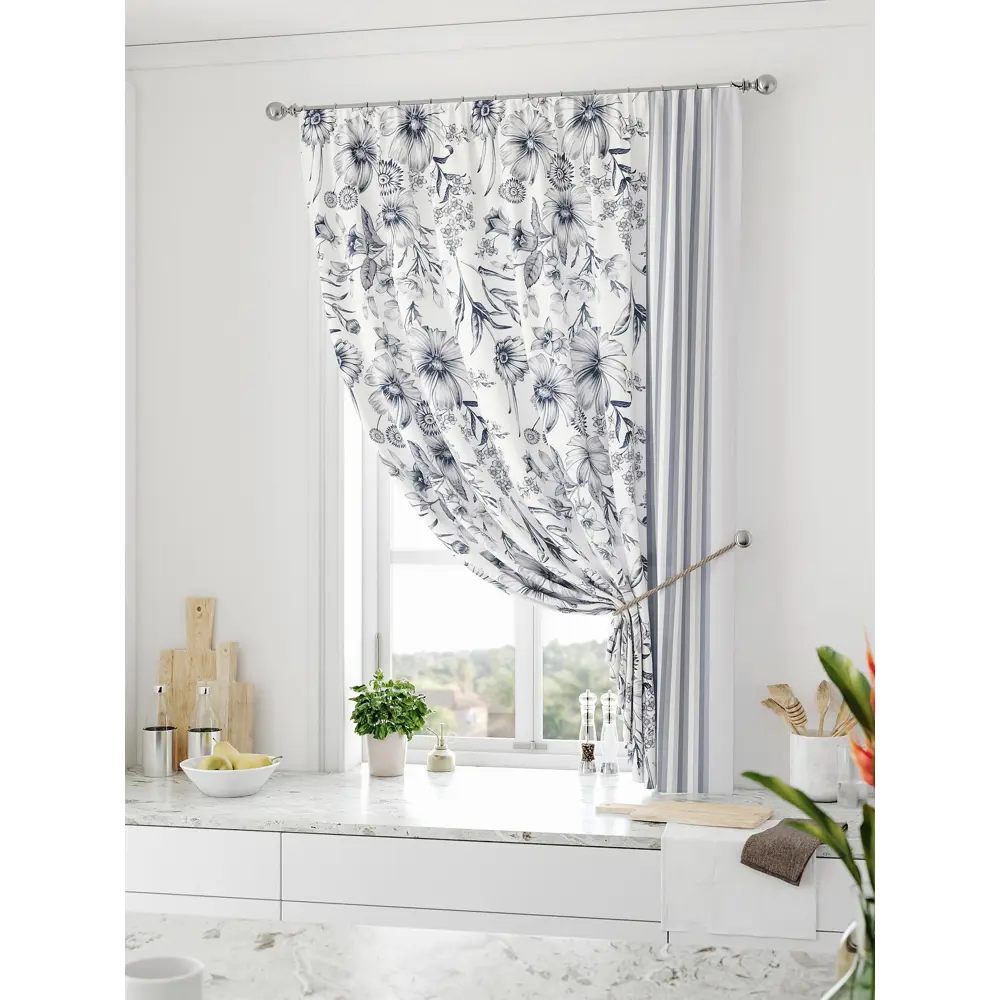 Фото Штора на ленте Comfy Way Ролтин габардин 150x170 см цвет серый CW936208