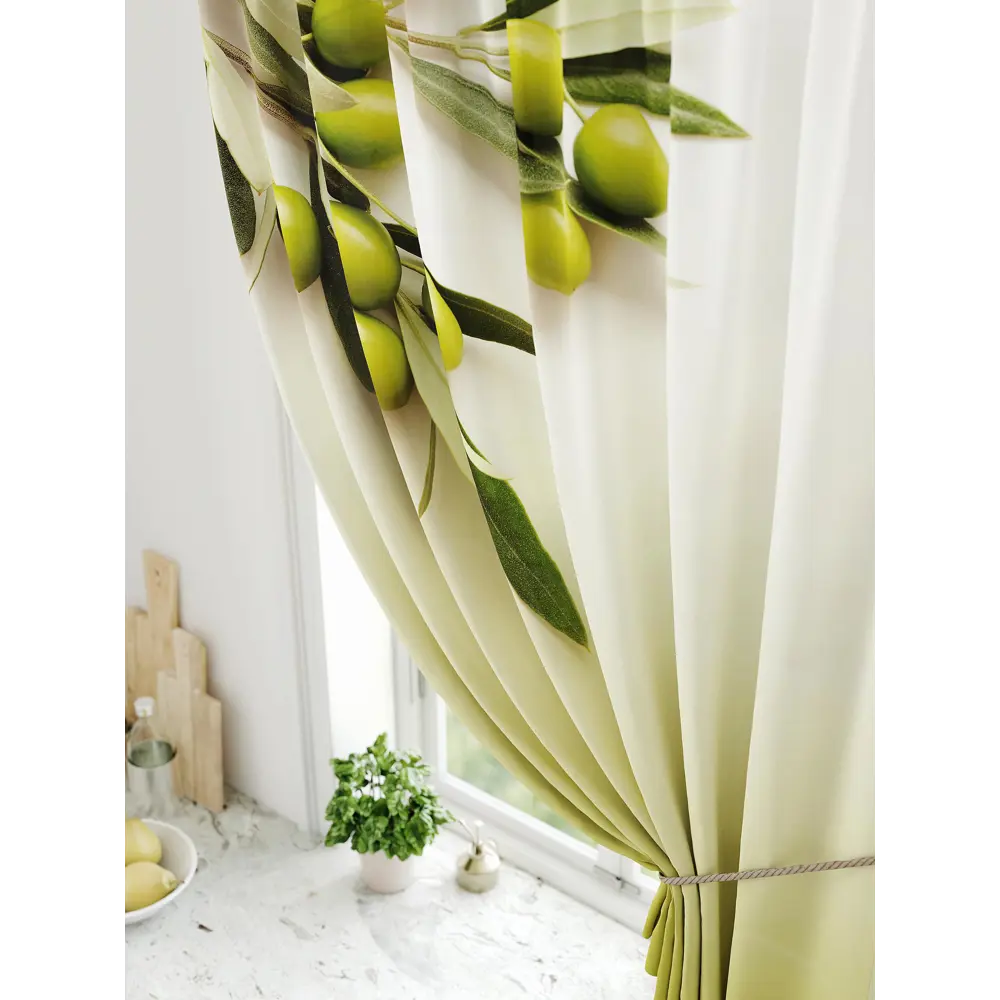 Фото 3 Штора на ленте Comfy Way Ролтин габардин 150x170 см цвет зеленый CW936219