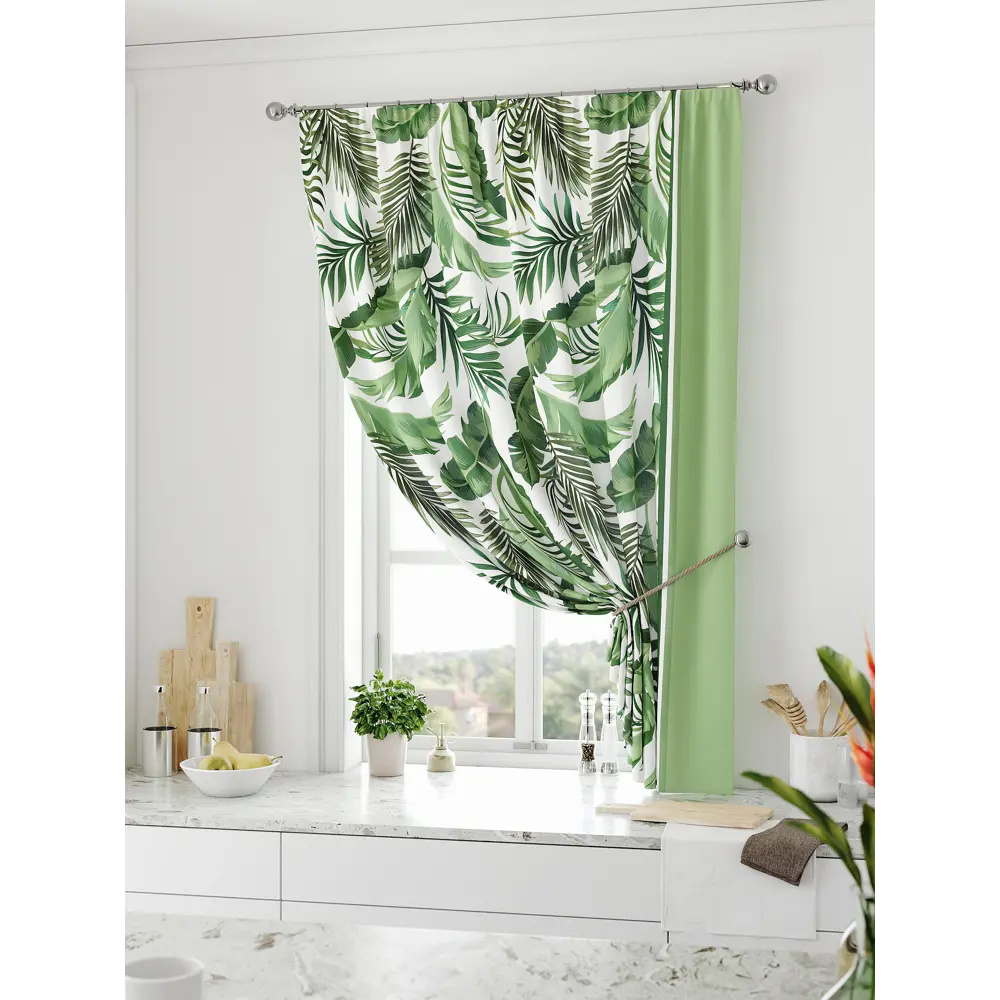 Фото Штора на ленте Comfy Way Ролтин габардин 150x170 см цвет зеленый CW936217