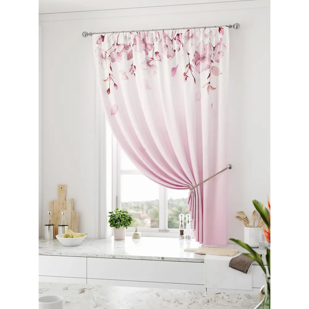 Фото Штора на ленте Comfy Way Ролтин габардин 150x170 см цвет розовый CW936229