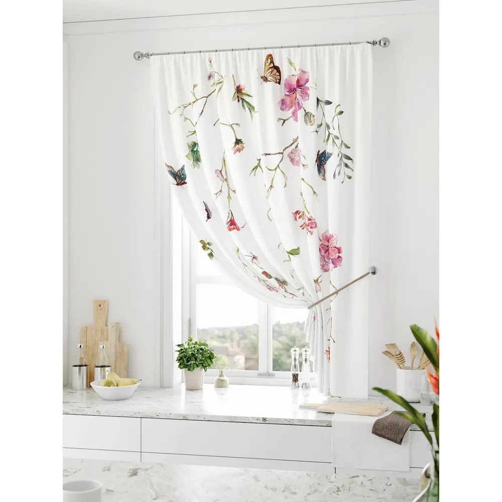 Фото Штора на ленте Comfy Way Ролтин габардин 150x170 см цвет розовый CW936267