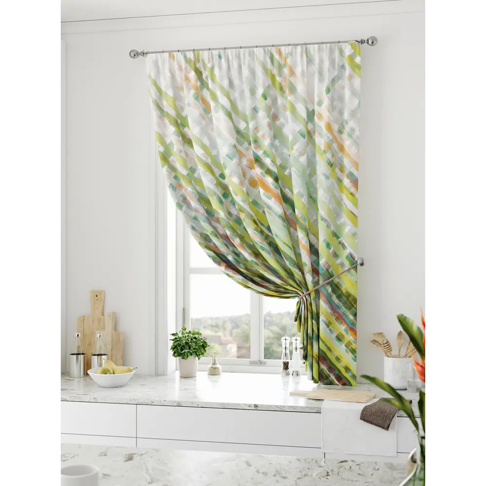 Фото Штора на ленте Comfy Way Ролтин габардин 150x170 см цвет зеленый CW936048