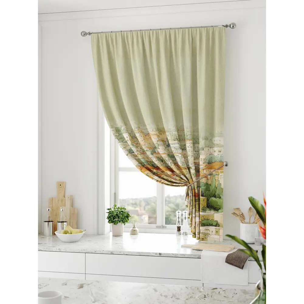 Фото Штора на ленте Comfy Way Ролтин габардин 150x170 см цвет зеленый CW936140