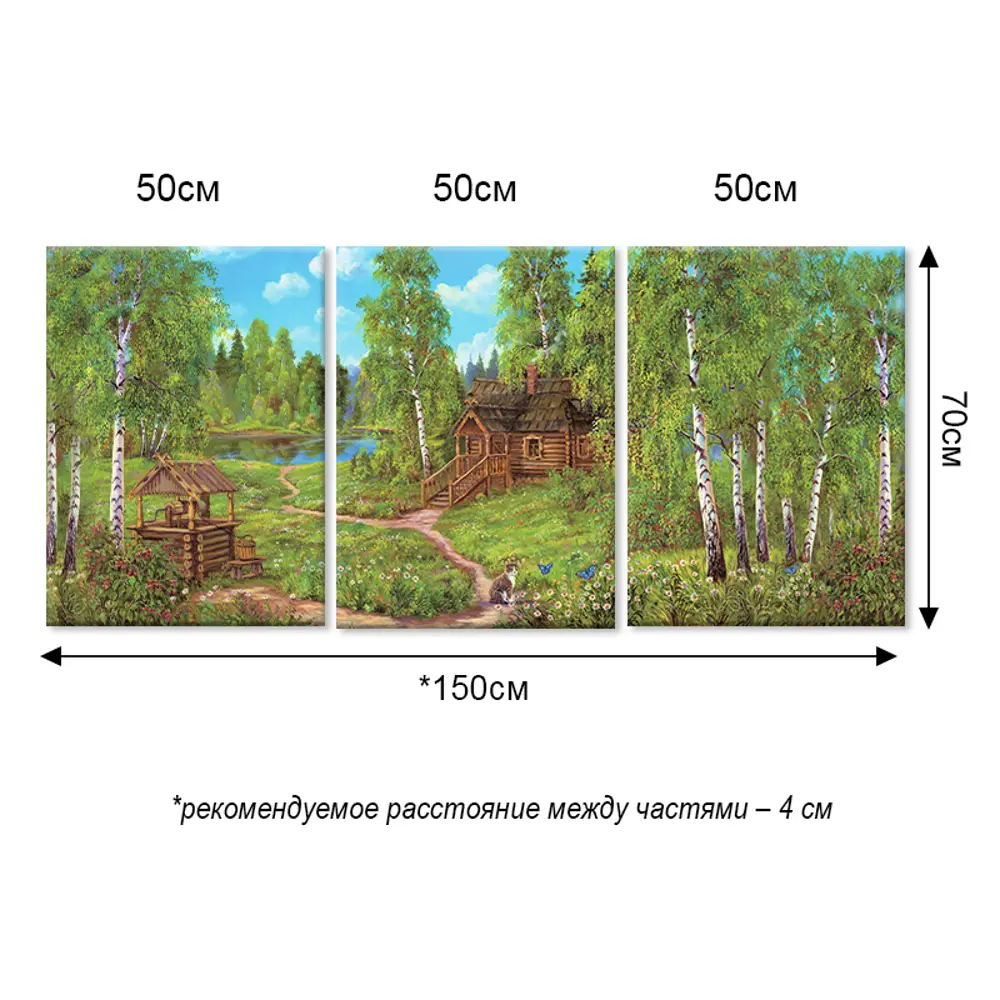 Фото 2 Картина на холсте Дом у озера 50x70 Фото 2 Картина на холсте Дом у озера 50x70