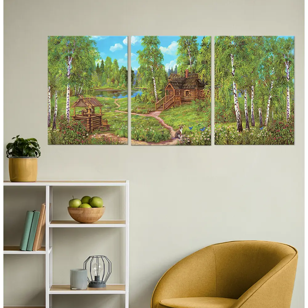 Фото 3 Картина на холсте Дом у озера 50x70 Фото 3 Картина на холсте Дом у озера 50x70