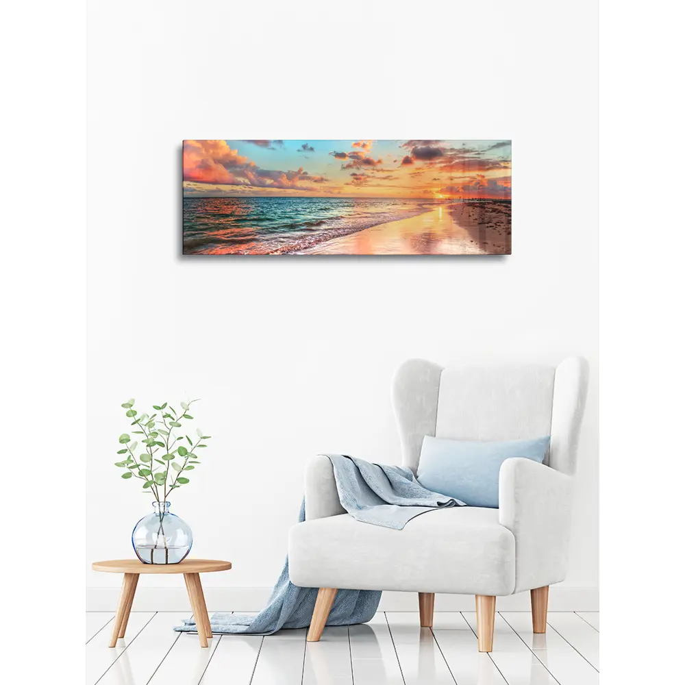 Фото 6 Картина без рамки Postermarket Закат на побережье 33x95 см