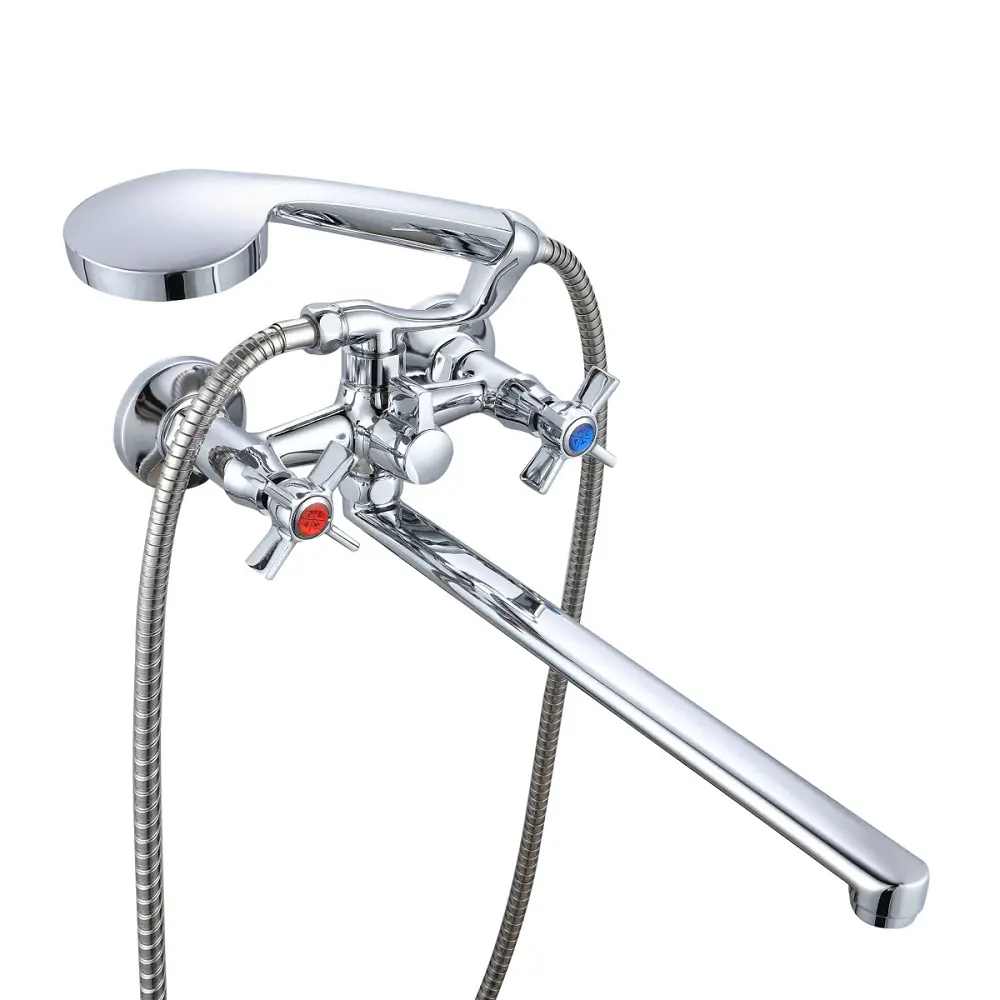 Фото 5 Смеситель для ванны Ростовская мануфактура сантехники SL118-140P двухвентильный с душевой лейкой цвет хром Фото 5 Смеситель для ванны Ростовская мануфактура сантехники SL118-140P двухвентильный с душевой лейкой цвет хром