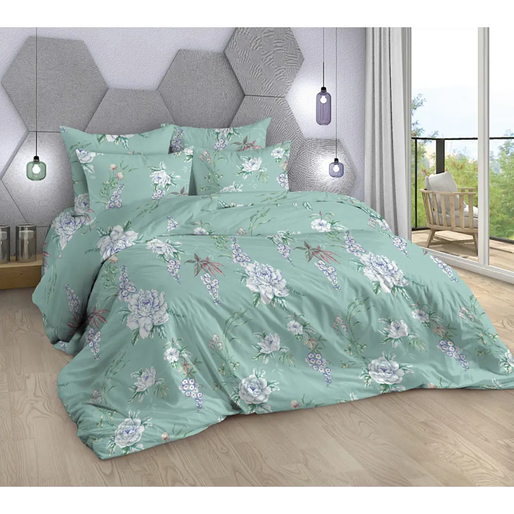 Фото Комплект постельного белья Home mercury Парадокс бязь 1.5-спальный наволочки 50x70- 2 шт цвет зеленый