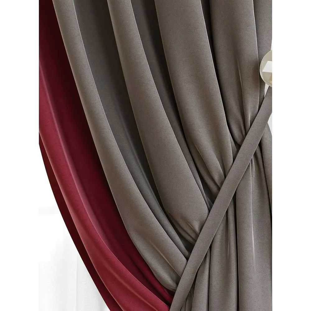 Фото 3 Комплект штор на ленте At Home Твеон 180x290 см бархат цвет красный AA206231-290 Фото 3 Комплект штор на ленте At Home Твеон 180x290 см бархат цвет красный AA206231-290