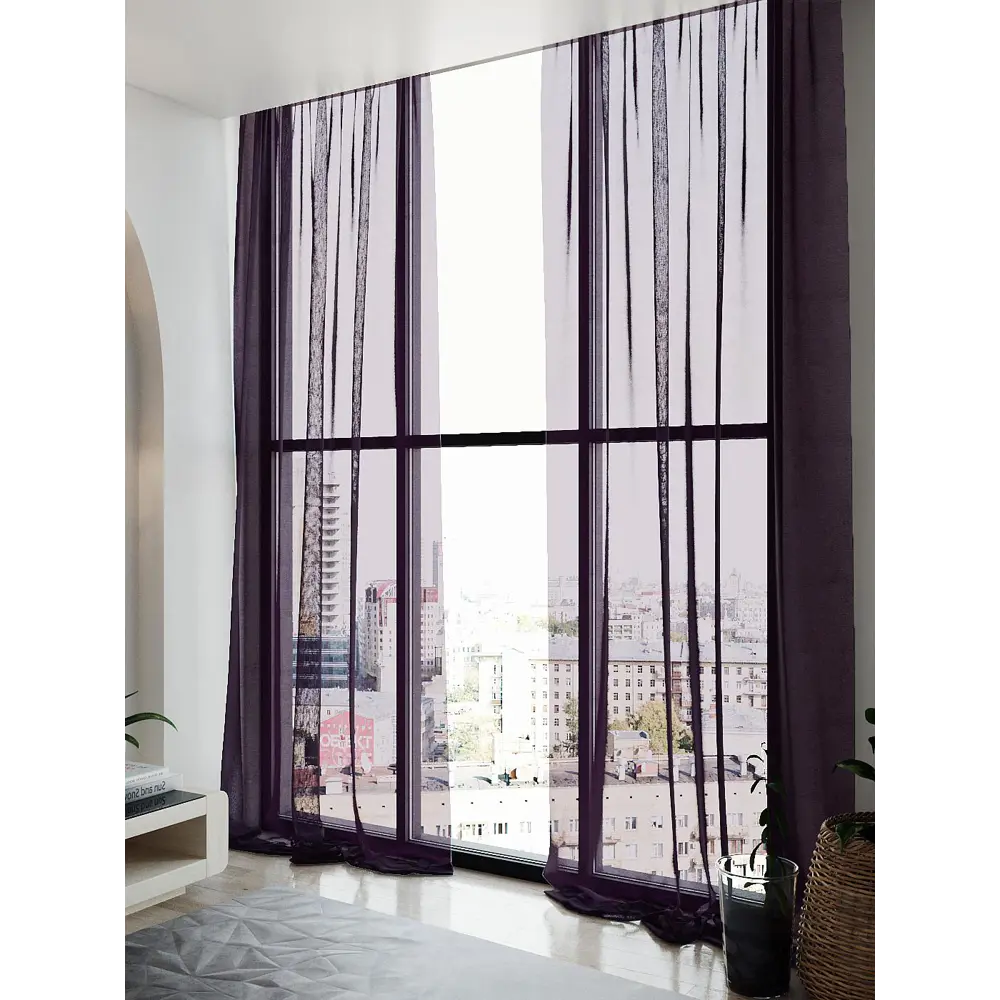 Фото 2 Тюль на ленте At Home Гюстин 150x270 см вуаль цвет фиолетовый AA123547 Фото 2 Тюль на ленте At Home Гюстин 150x270 см вуаль цвет фиолетовый AA123547