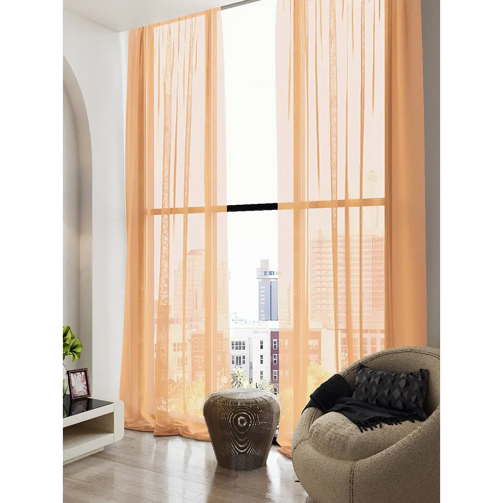 Фото 2 Тюль на ленте At Home Тавия 150x300 см вуаль цвет оранжевый AA123467 Фото 2 Тюль на ленте At Home Тавия 150x300 см вуаль цвет оранжевый AA123467