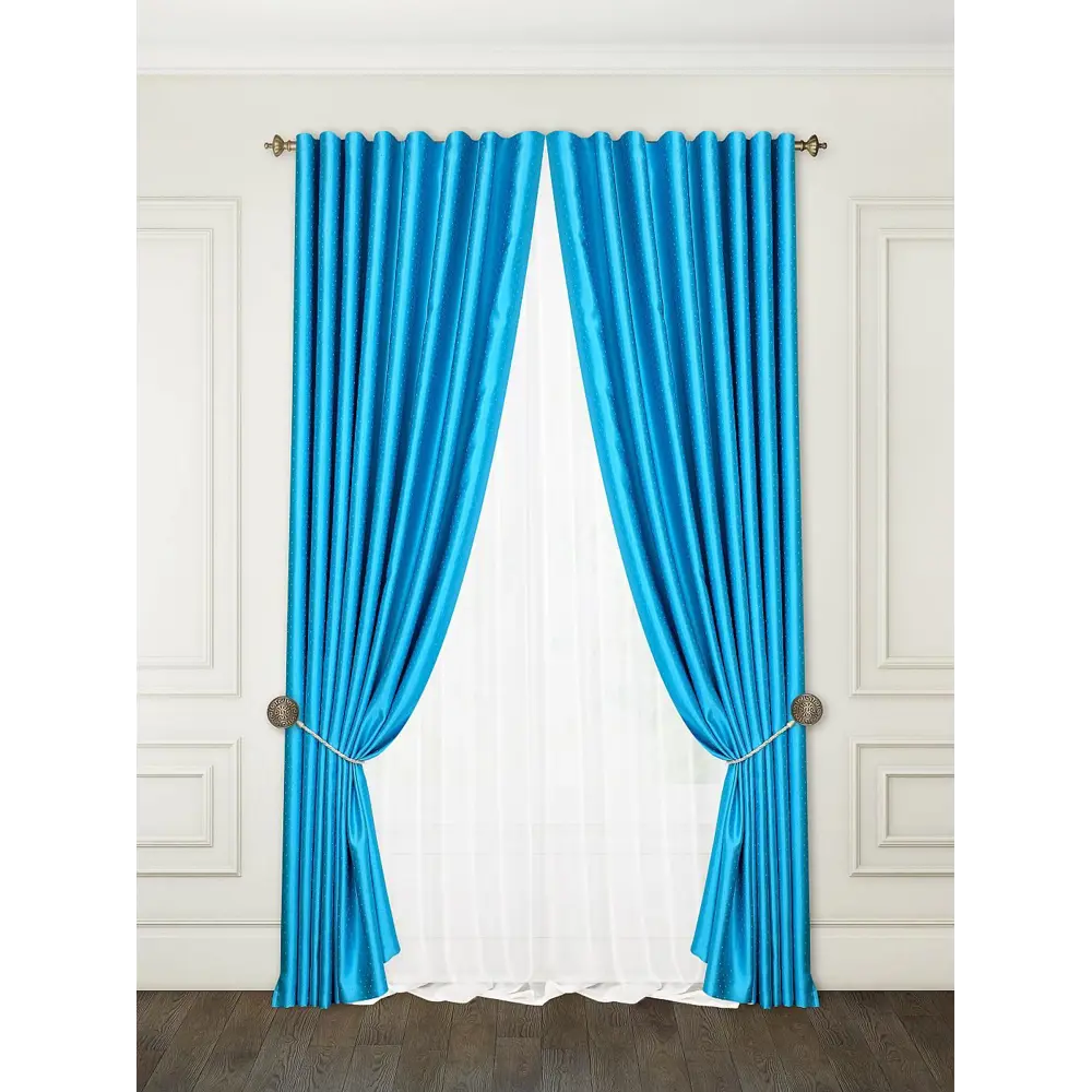 Фото 2 Комплект штор на ленте At Home Алиями 240x270 см вуаль цвет голубой AT204053 Фото 2 Комплект штор на ленте At Home Алиями 240x270 см вуаль цвет голубой AT204053