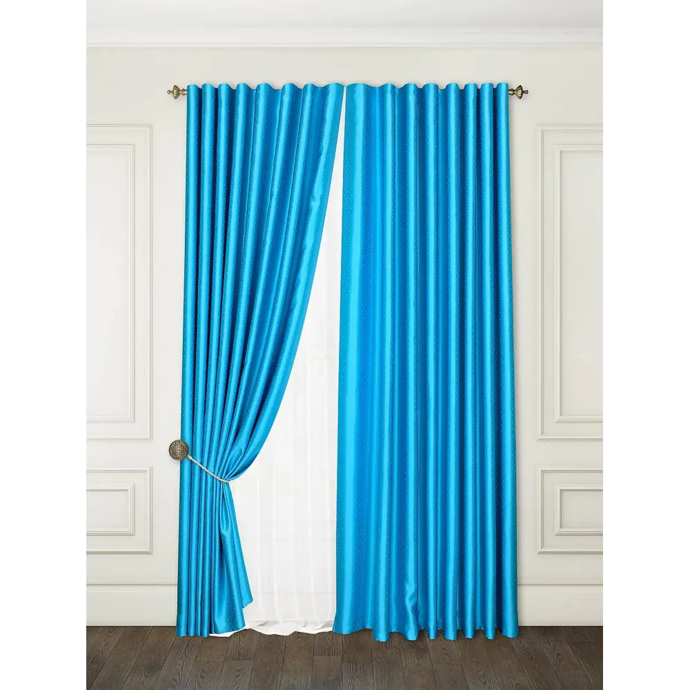 Фото 3 Комплект штор на ленте At Home Алиями 240x270 см вуаль цвет голубой AT204053 Фото 3 Комплект штор на ленте At Home Алиями 240x270 см вуаль цвет голубой AT204053