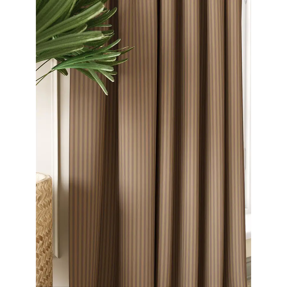 Фото 3 Комплект штор на ленте At Home Лианг 150x260 см блэкаут цвет коричневый AA950683