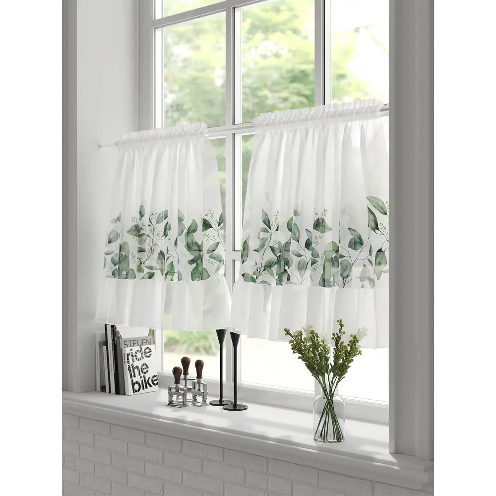 Фото 2 Тюль на кулиске At Home Фирбинс 100x60 см вуаль цвет зеленый AA569029 Фото 2 Тюль на кулиске At Home Фирбинс 100x60 см вуаль цвет зеленый AA569029