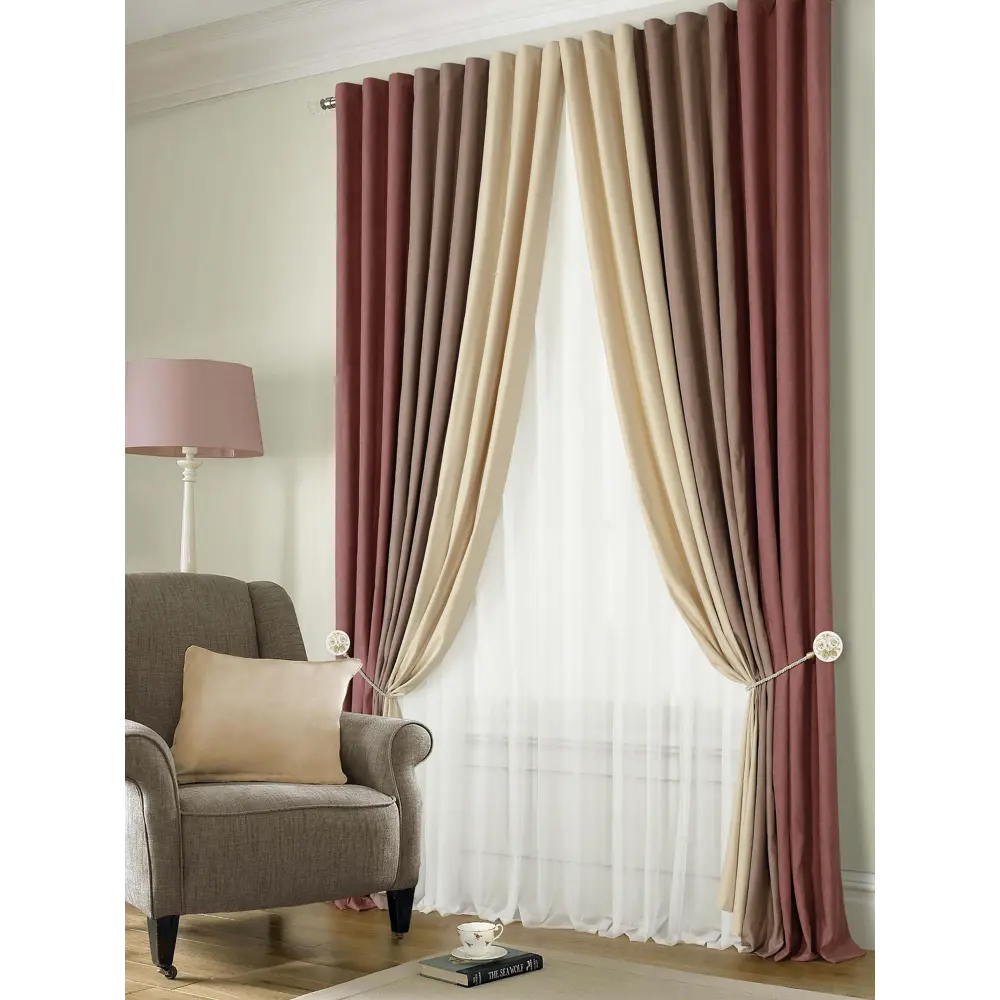 Фото 2 Комплект штор на ленте At Home Гармония 240x250 см велюр цвет фиолетовый AA250002 Фото 2 Комплект штор на ленте At Home Гармония 240x250 см велюр цвет фиолетовый AA250002