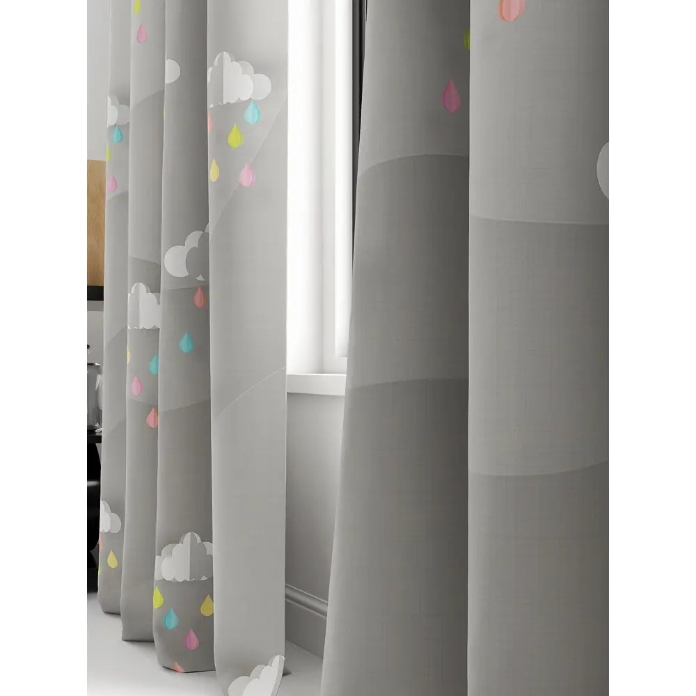 Фото 2 Комплект штор на ленте At Home Ранмирас 150x250 см габардин цвет желтый/розовый/бирюзовый AA948072