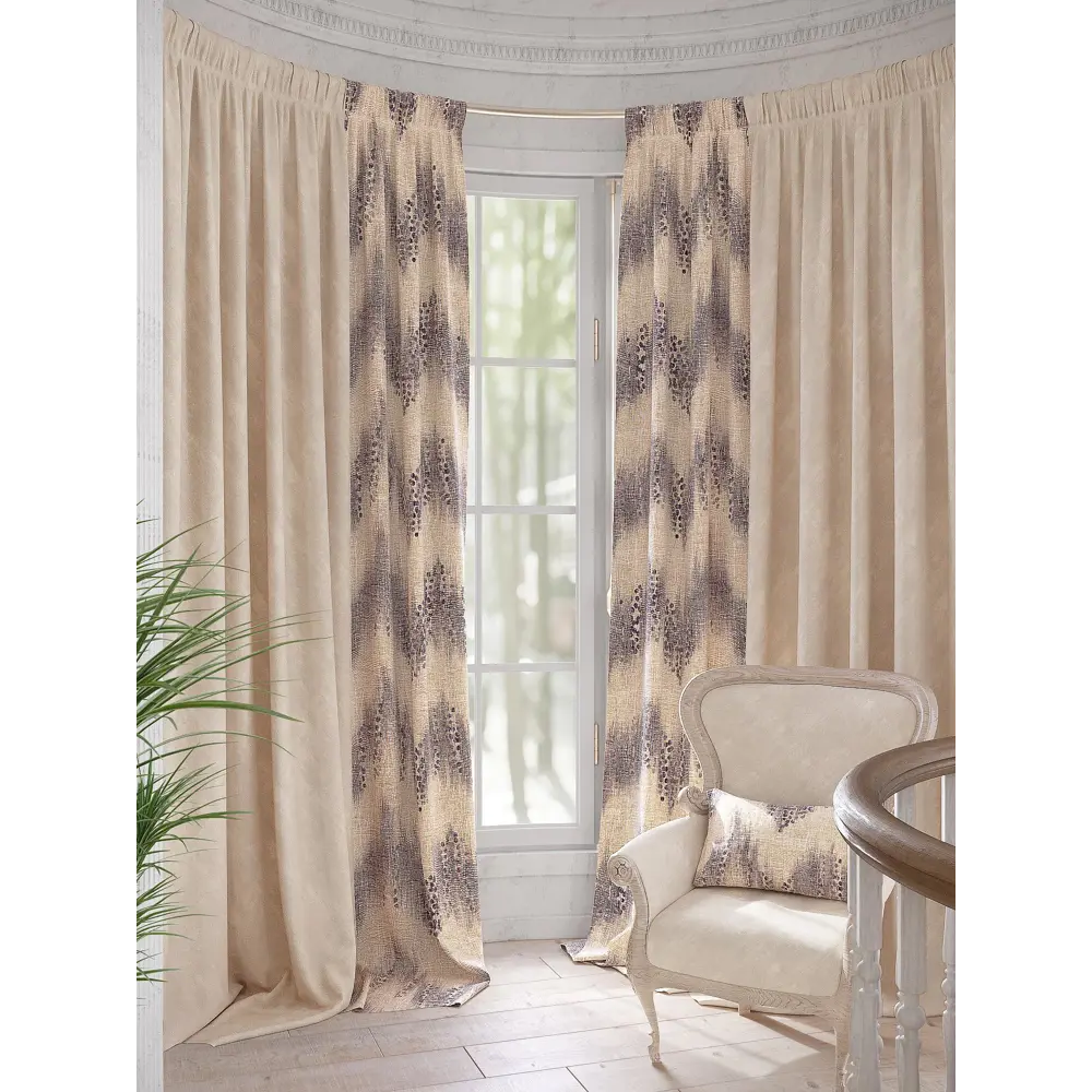 Фото Комплект штор на ленте At Home Ромокрис 220x280 см репс цвет фиолетовый AA541050