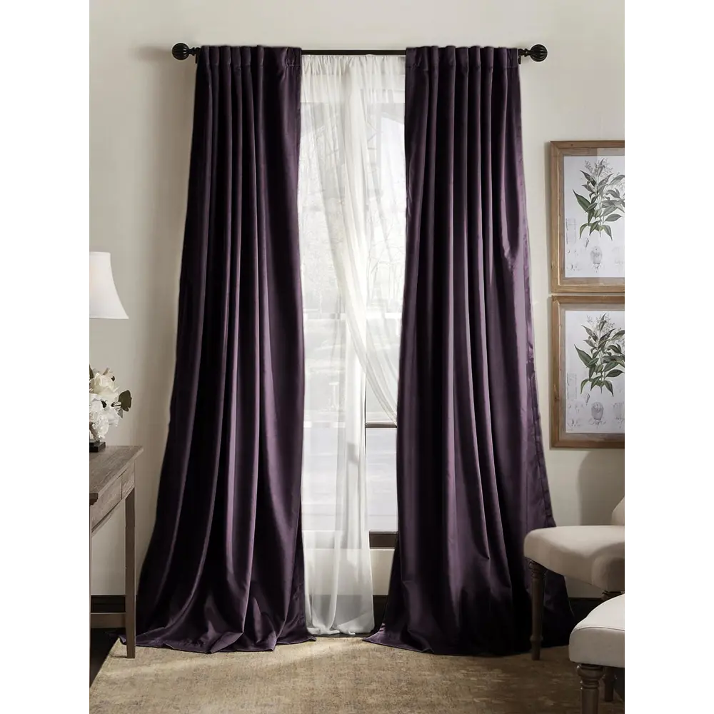 Фото 2 Комплект штор на ленте At Home Латойн 150x250 см бархат цвет фиолетовый AA213012-250 Фото 2 Комплект штор на ленте At Home Латойн 150x250 см бархат цвет фиолетовый AA213012-250