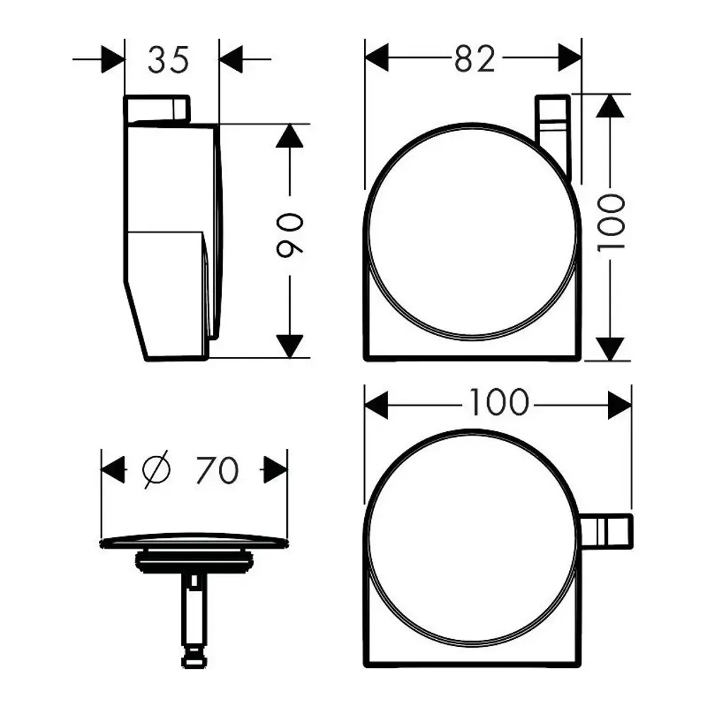 Фото 2 Излив на ванну Hansgrohe Exafill S 58117700 с набором для слива и перелива цвет матовый белый Фото 2 Излив на ванну Hansgrohe Exafill S 58117700 с набором для слива и перелива цвет матовый белый