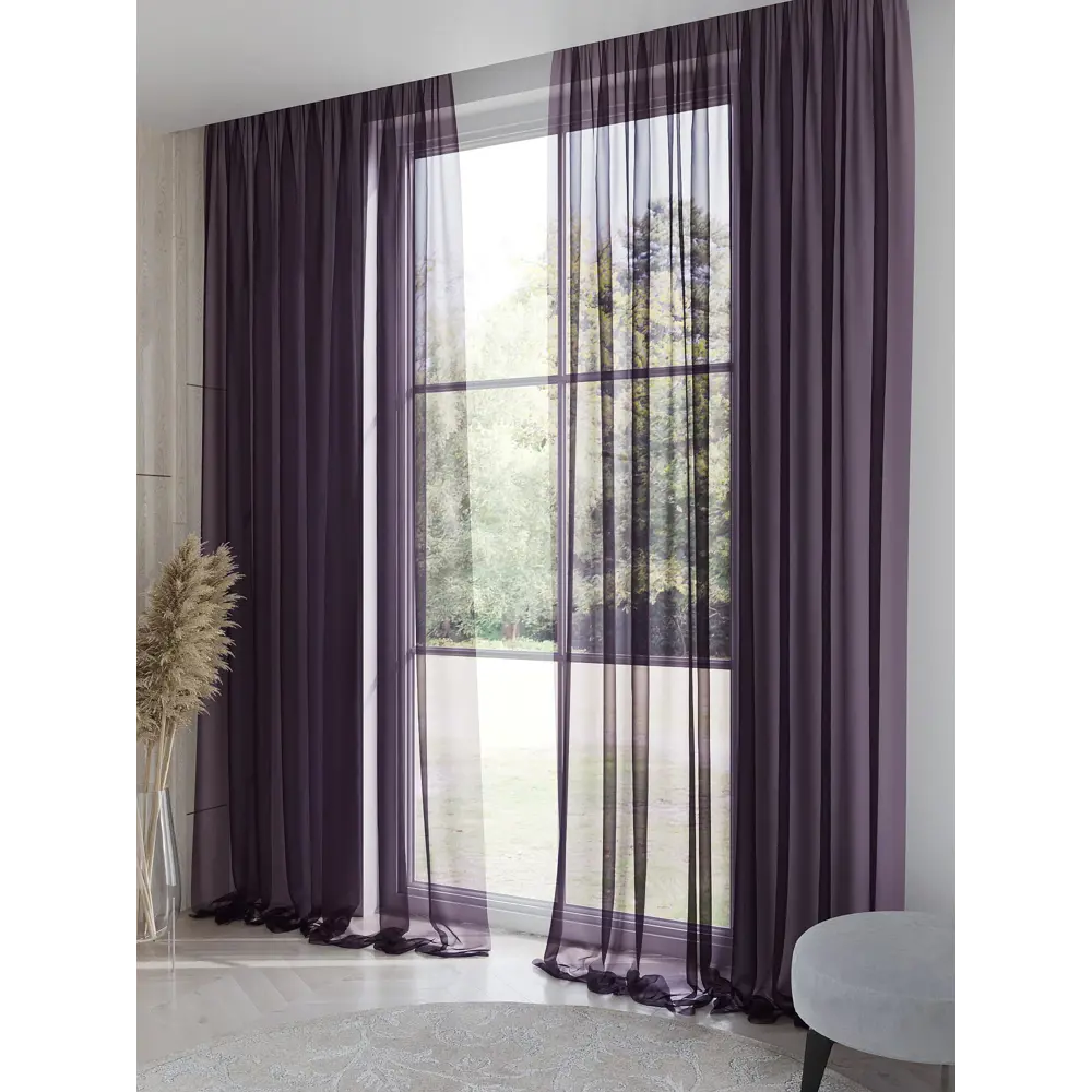 Фото 2 Тюль на ленте вуаль At Home Ларези 300x270 см цвет фиолетовый AA123157 Фото 2 Тюль на ленте вуаль At Home Ларези 300x270 см цвет фиолетовый AA123157
