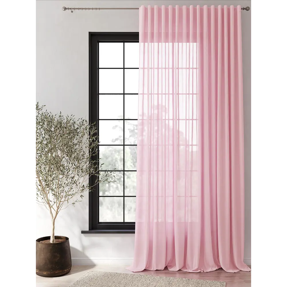 Фото 2 Тюль на ленте вуаль At Home Музия 300x310 см цвет розовый AA125265