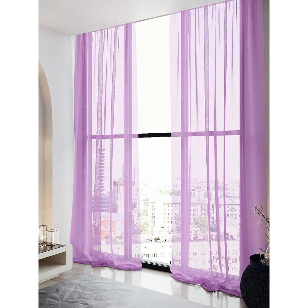 Фото 2 Тюль на ленте вуаль At Home Алвис 150x250 см цвет фиолетовый AA125007 Фото 2 Тюль на ленте вуаль At Home Алвис 150x250 см цвет фиолетовый AA125007