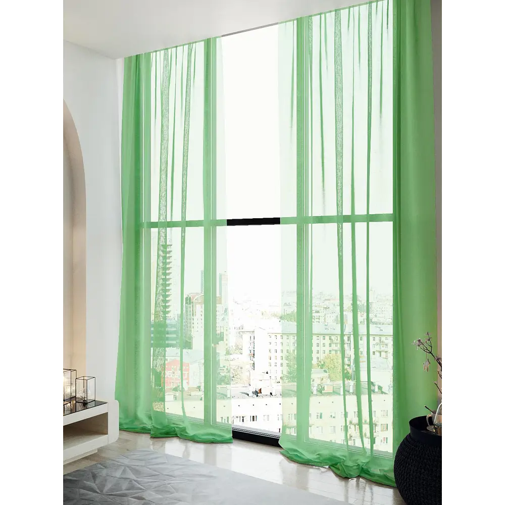 Фото 2 Тюль на ленте вуаль At Home Алвис 150x250 см цвет зеленый AA125003 Фото 2 Тюль на ленте вуаль At Home Алвис 150x250 см цвет зеленый AA125003