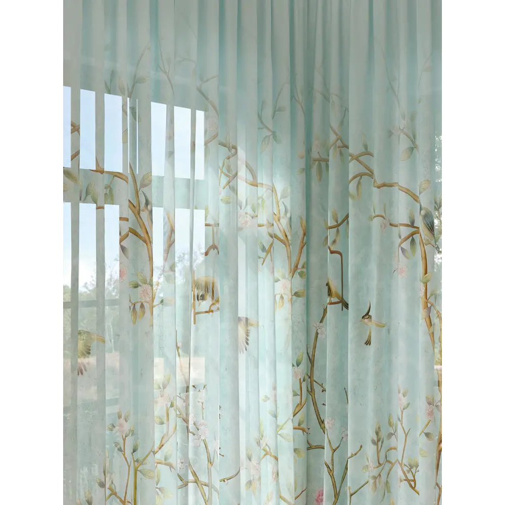 Фото 2 Тюль на ленте вуаль At Home Энкоринс 150x280 см цвет розовый/бирюзовый/зеленый AA974235