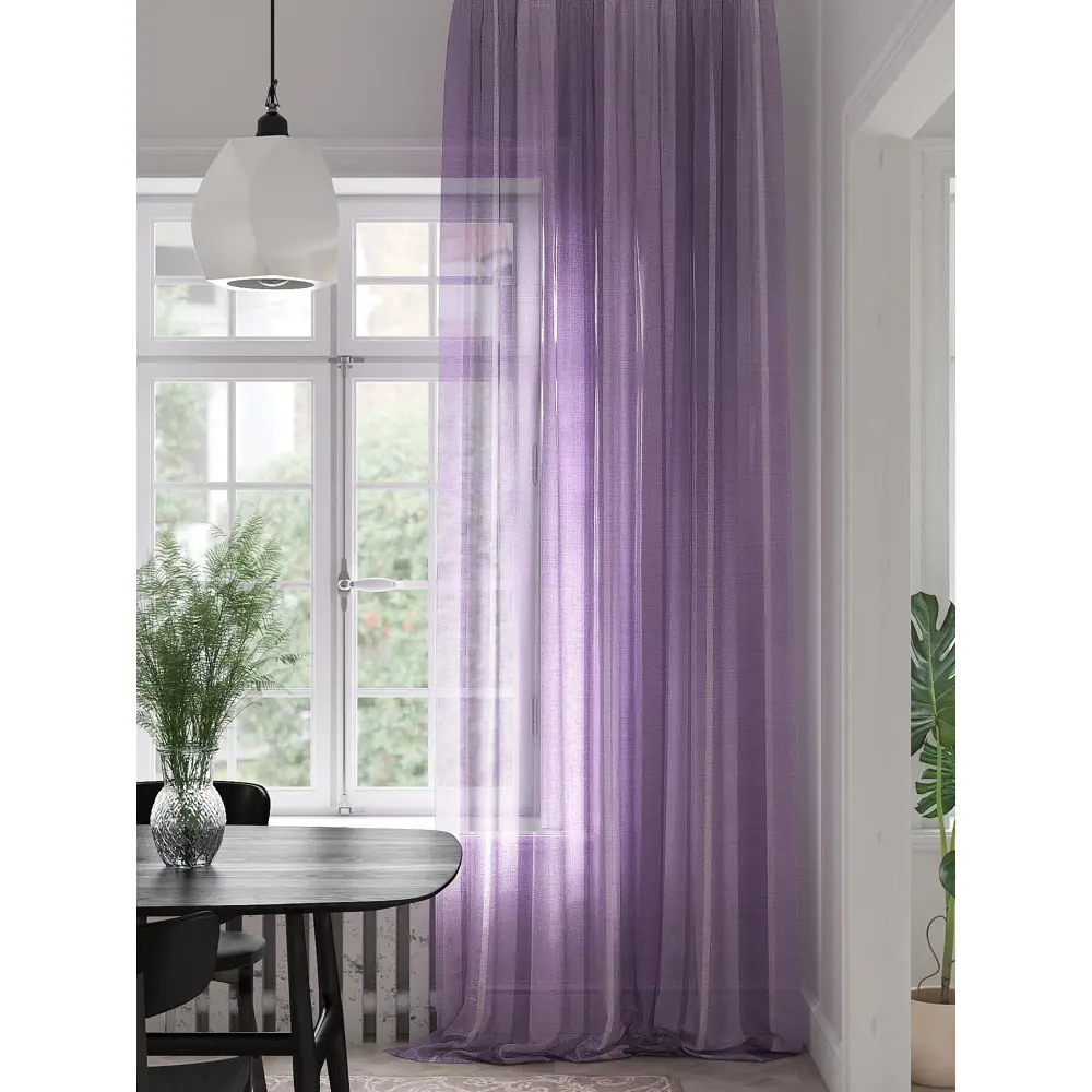 Фото Тюль на ленте вуаль At Home Пенекрис 150x280 см цвет фиолетовый AA974170 Фото Тюль на ленте вуаль At Home Пенекрис 150x280 см цвет фиолетовый AA974170