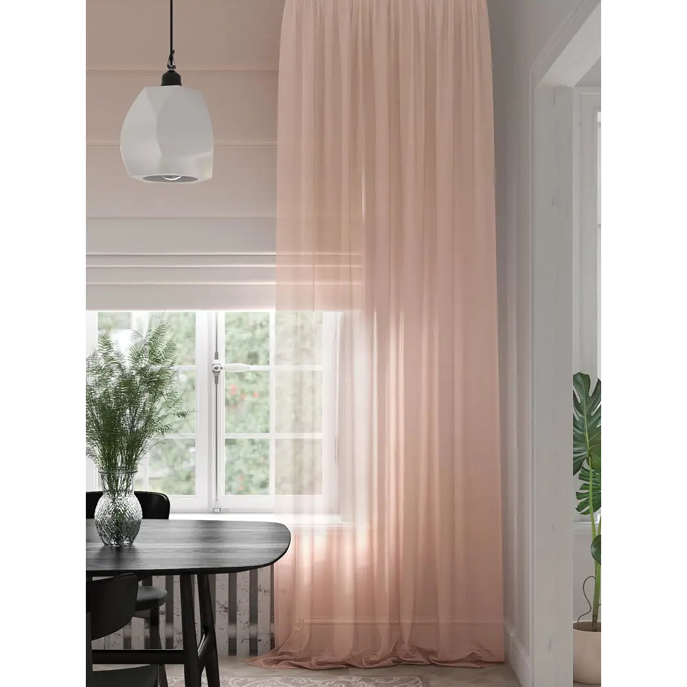 Фото 4 Тюль на ленте вуаль At Home Хэнфорст 150x280 см цвет бежевый AA974340