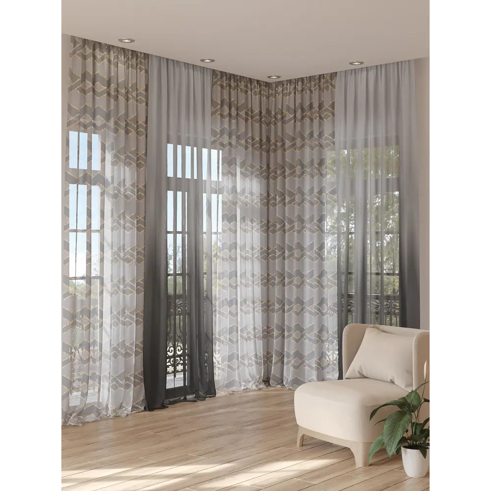 Фото 3 Тюль на ленте вуаль At Home Хемирфен 150x280 см цвет золотой AA974319 Фото 3 Тюль на ленте вуаль At Home Хемирфен 150x280 см цвет золотой AA974319